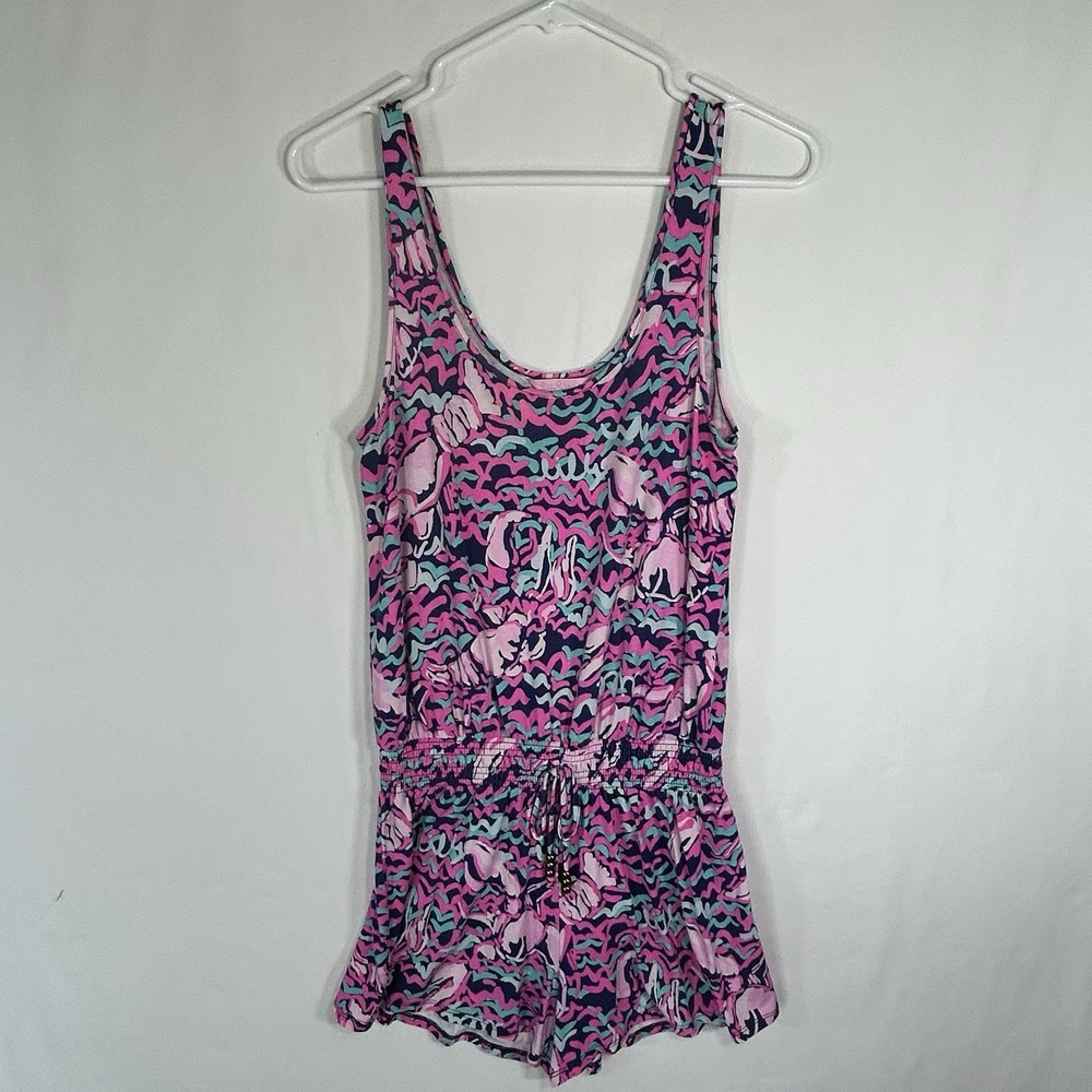 Lilly Pulitzer Tala Romper "Pop Up Lobstah Roll" Women's Multicolor Pink Small